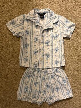 Polo by Ralph Lauren Light Blue Floral Short Pajama Set